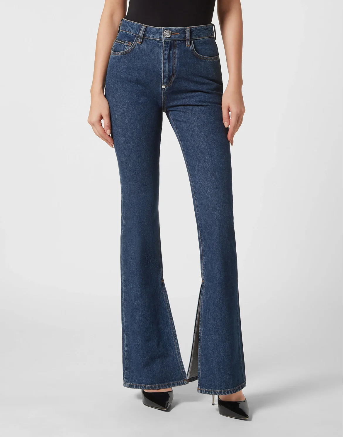Denim Flare Fit Trousers, цвет: Синий