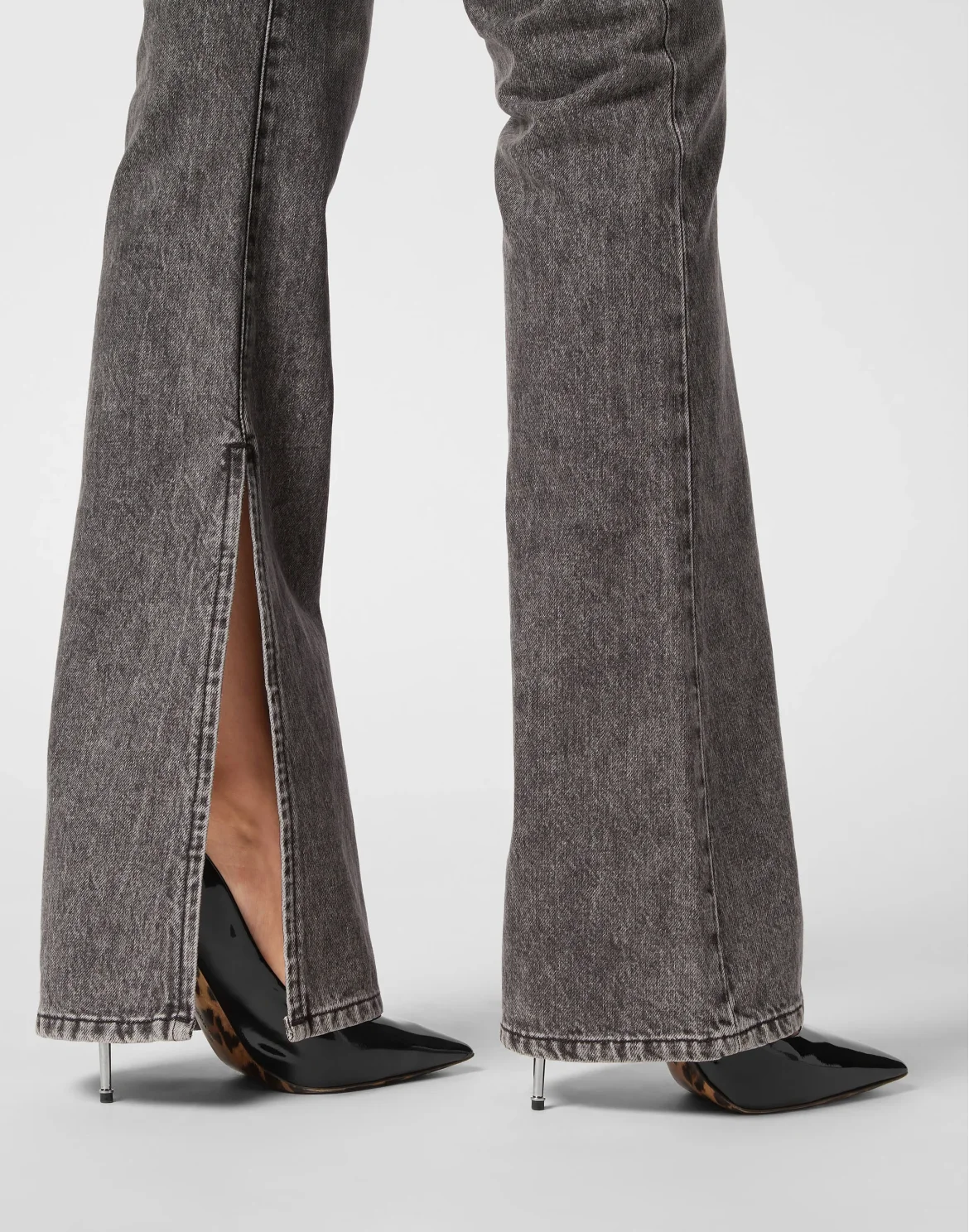 Denim Flare Fit Trousers, цвет: Черный