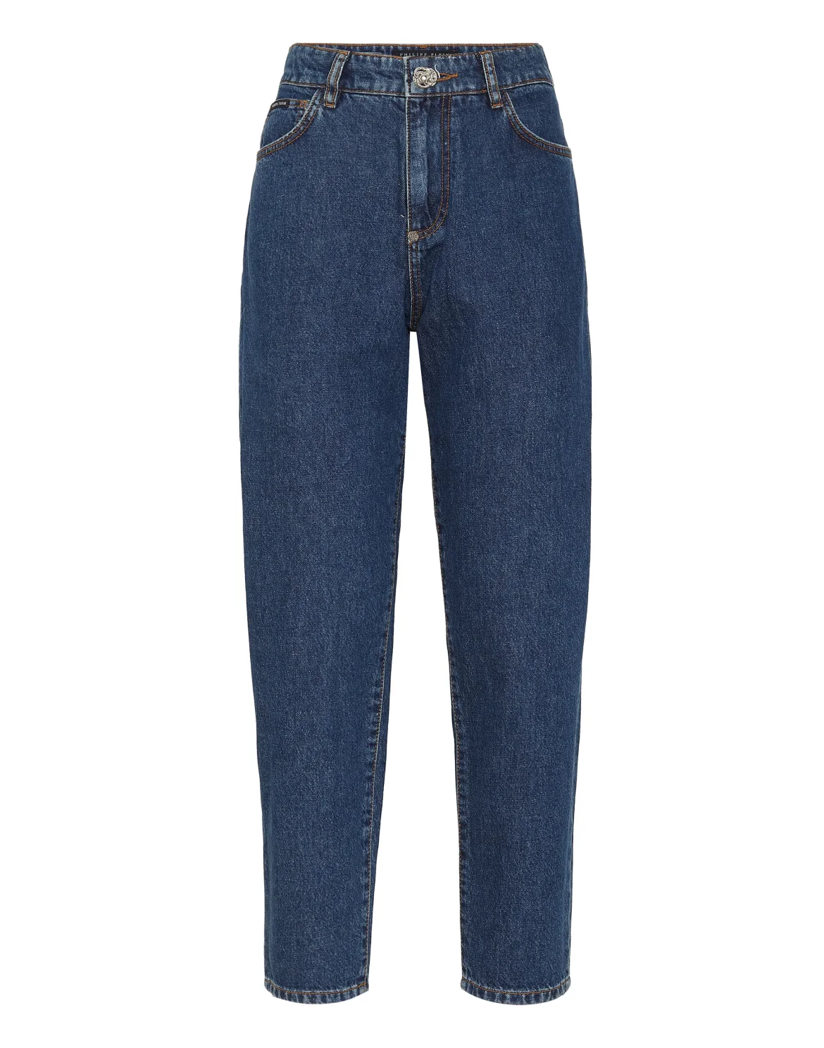 Denim Mom Fit Trousers, цвет: Синий