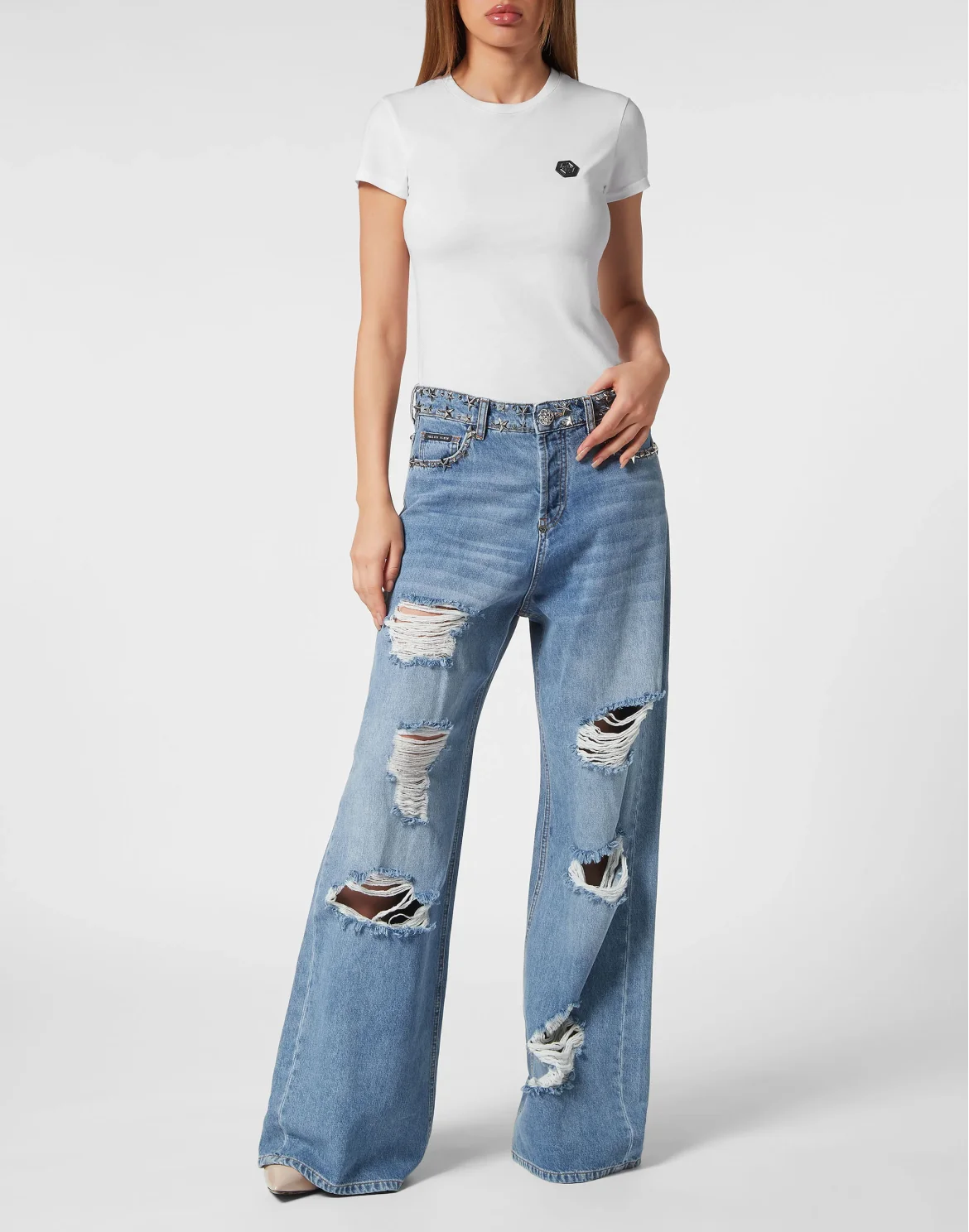 Denim Skater Fit Trousers, цвет: Голубой