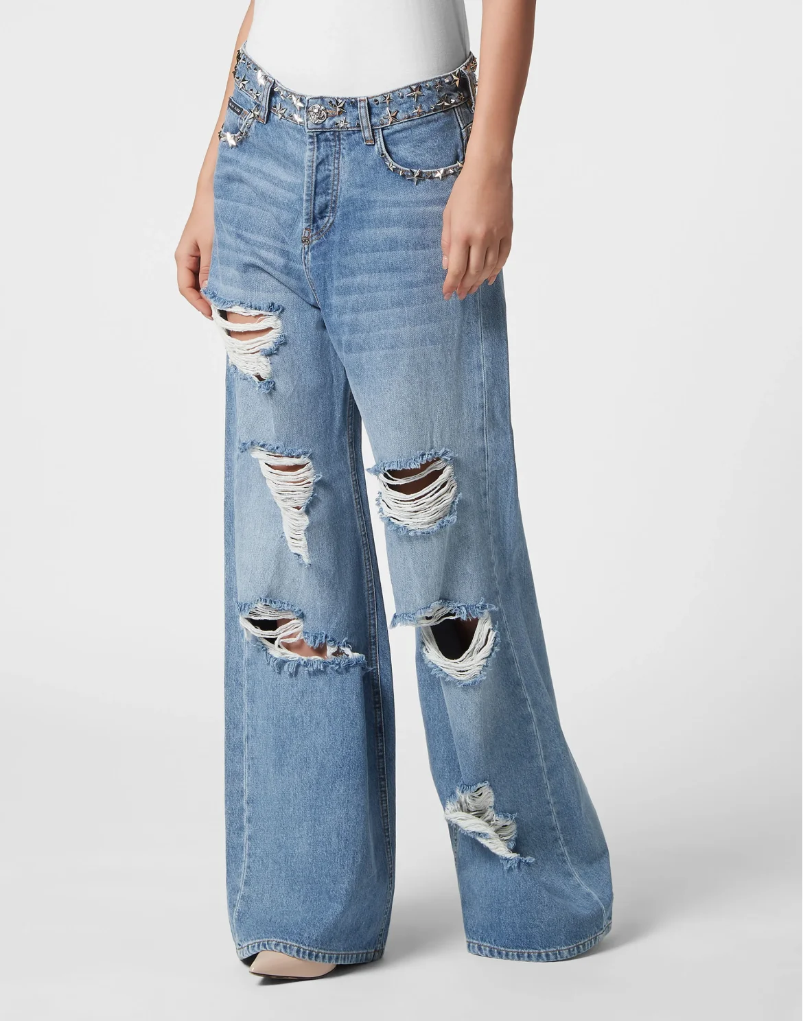 Denim Skater Fit Trousers, цвет: Голубой
