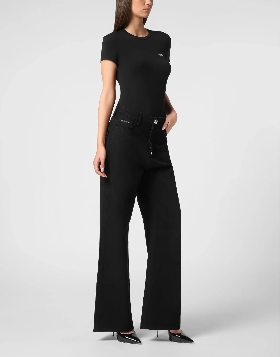 Denim Skater Fit Trousers, цвет: Черный