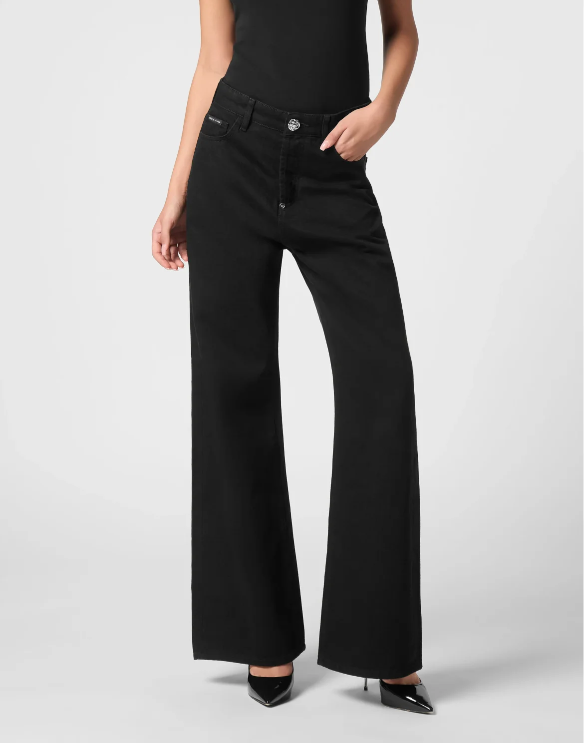 Denim Skater Fit Trousers, цвет: Черный