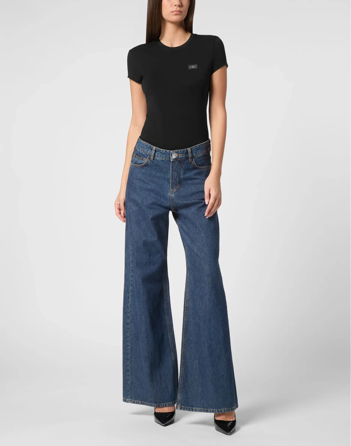 Denim Skater Fit Trousers, цвет: Синий