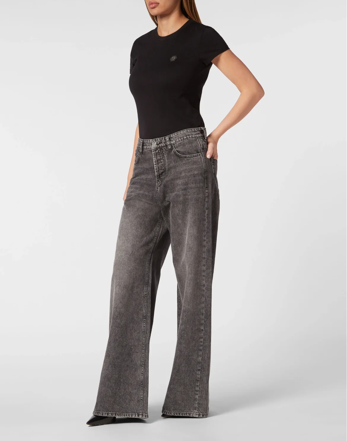 Denim Skater Fit Trousers, цвет: Черный