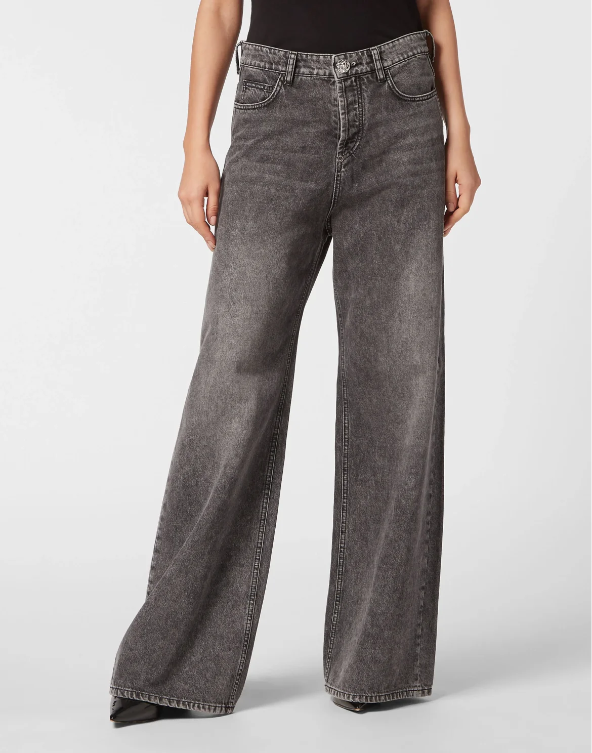 Denim Skater Fit Trousers, цвет: Черный