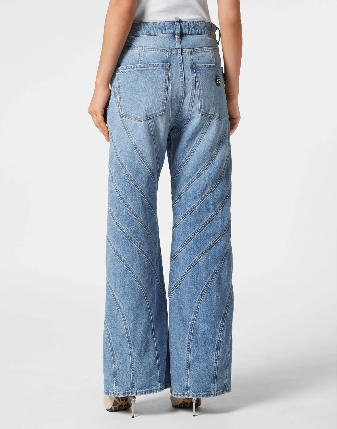 Denim Multicutting Skater Fit Trousers, цвет: Синий