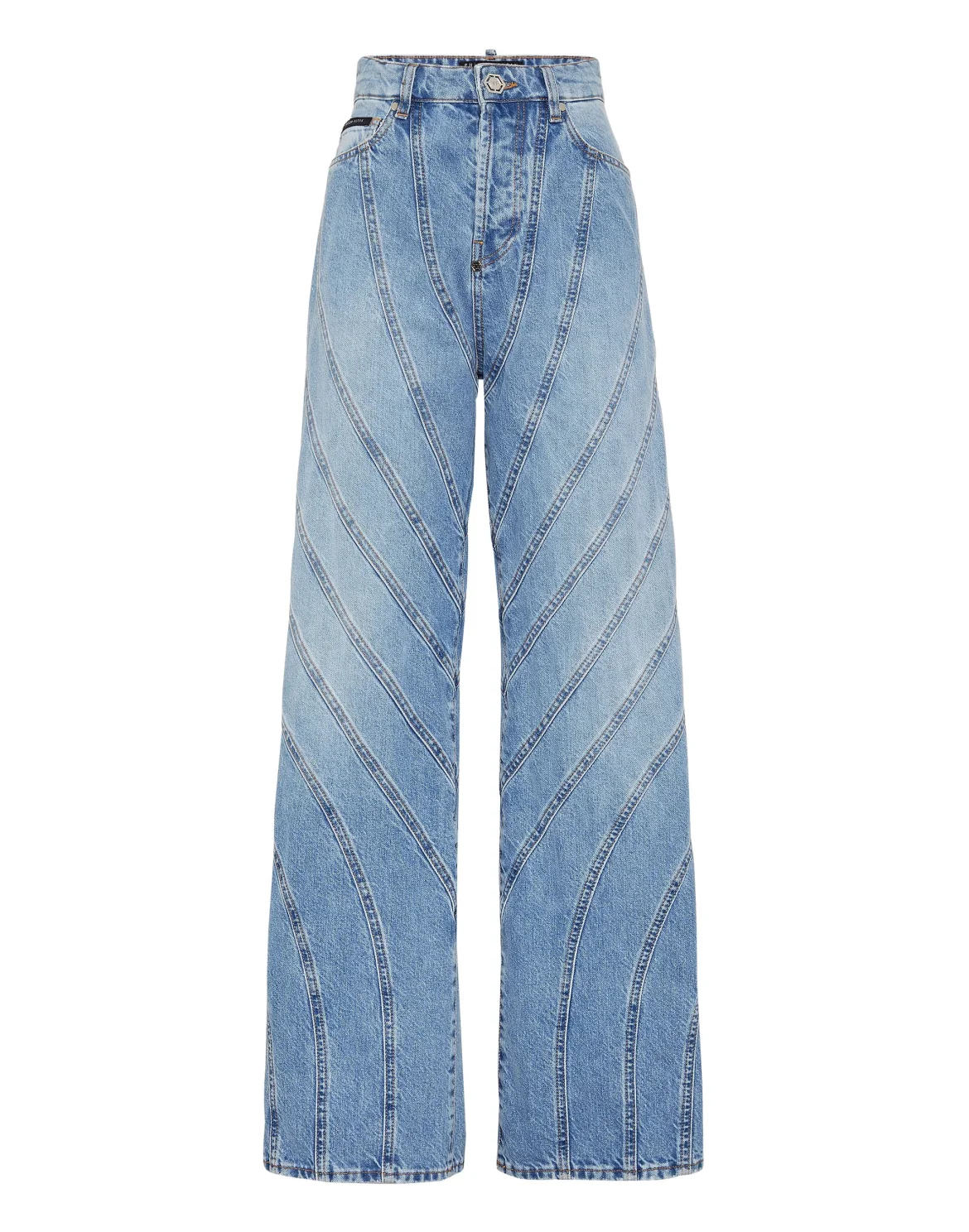 Denim Multicutting Skater Fit Trousers, цвет: Синий