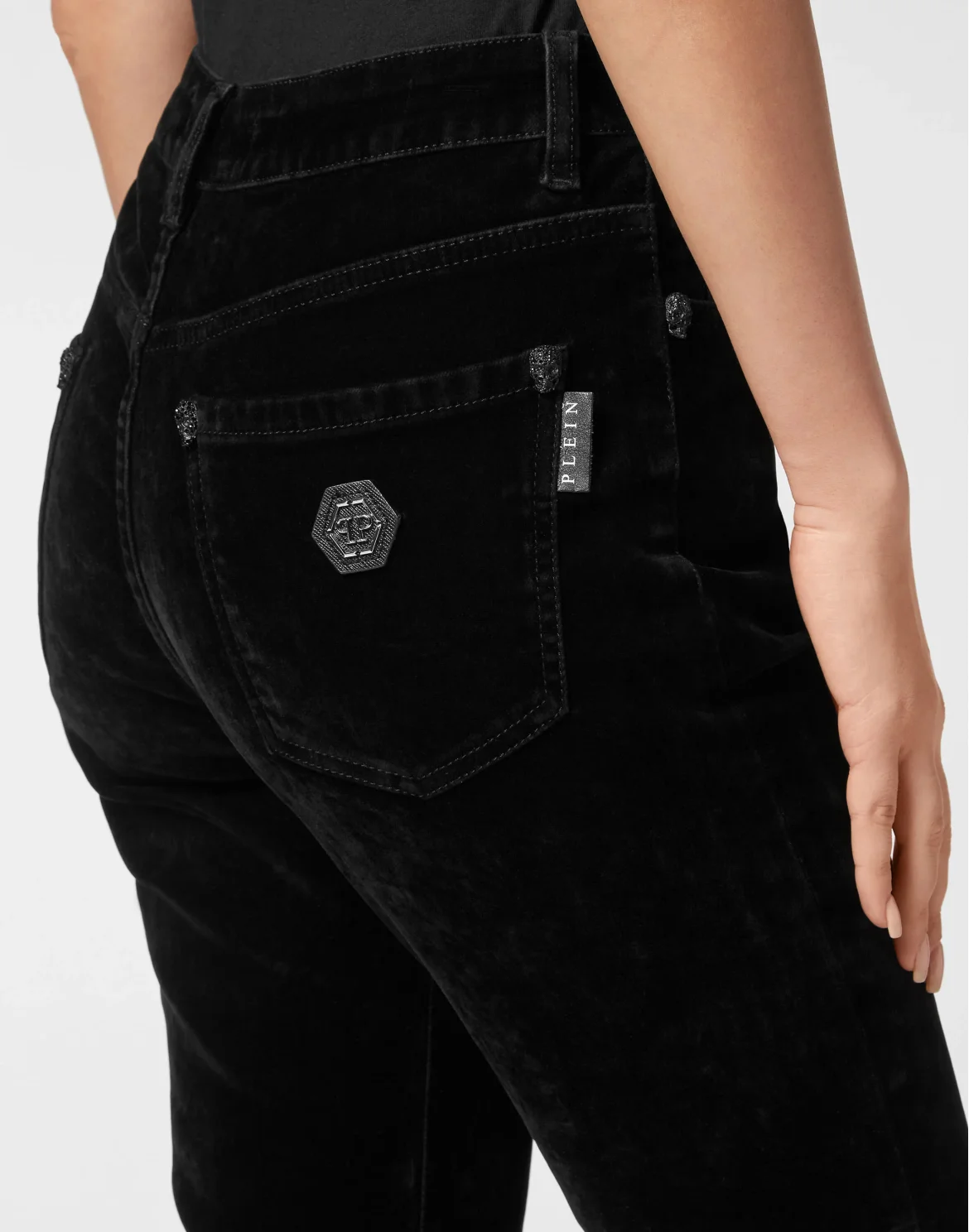 Crystal Skull Denim Flaire Fit Trousers, цвет: Черный