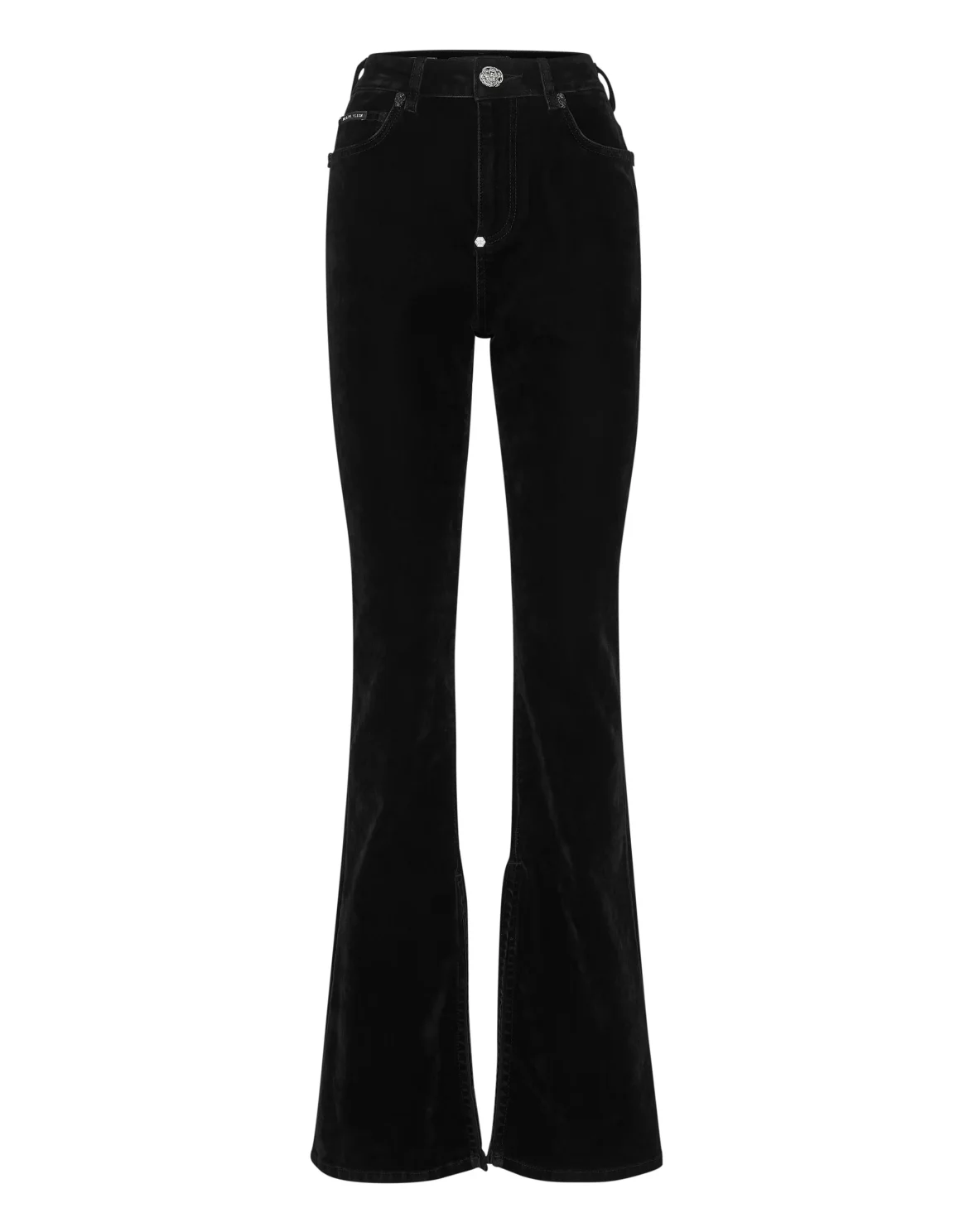 Crystal Skull Denim Flaire Fit Trousers, цвет: Черный