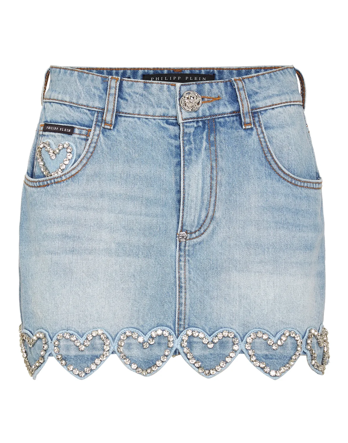 Denim Mini Skirt Heart, цвет: Синий