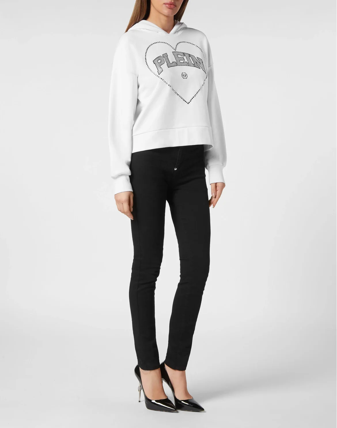 Crop hoodie Heart, цвет: Белый