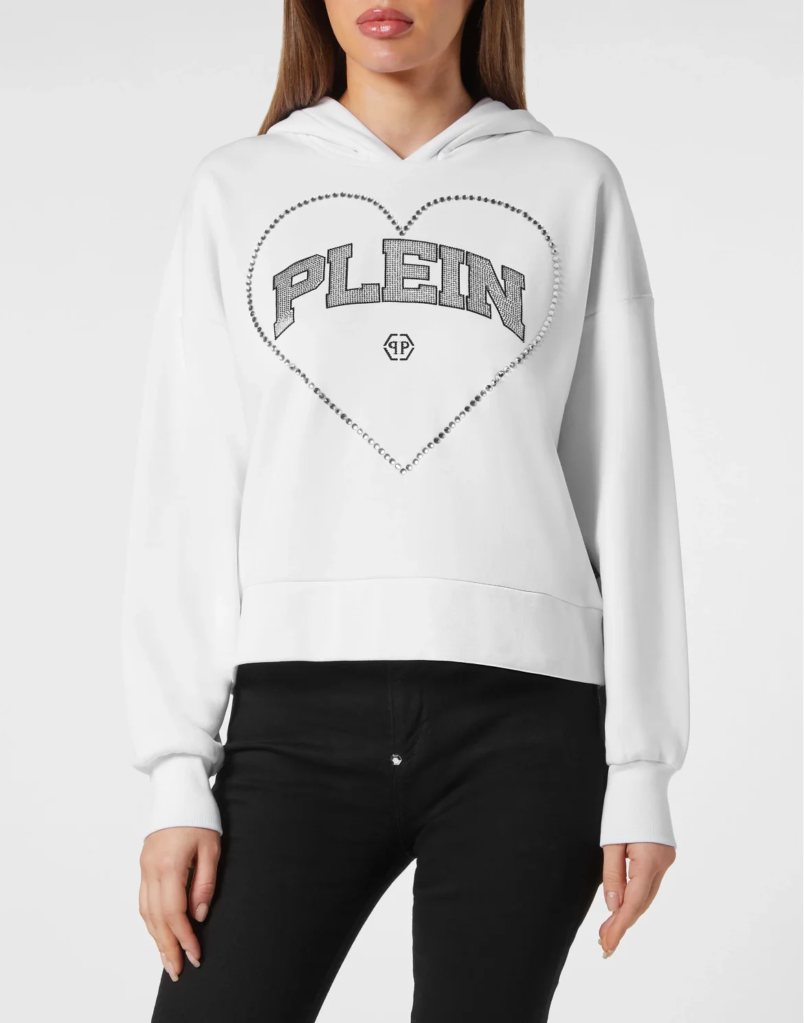 Crop hoodie Heart, цвет: Белый