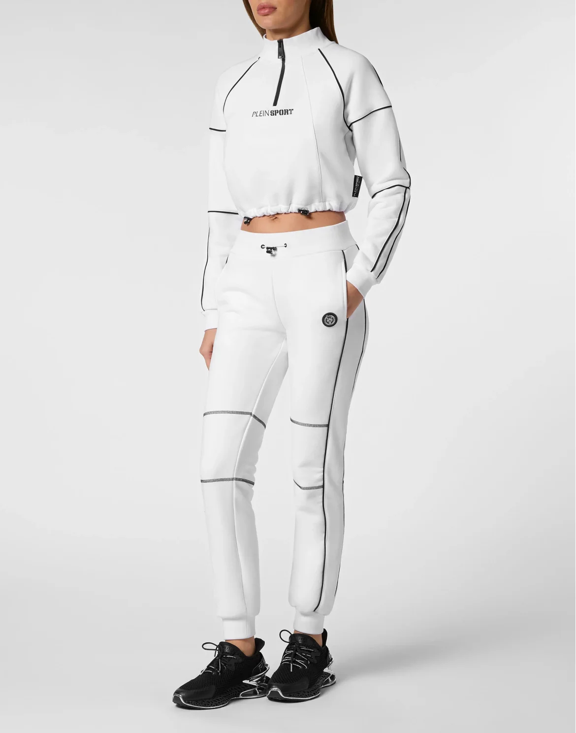 Cropped Hoodie Sweatshirt, цвет: Белый