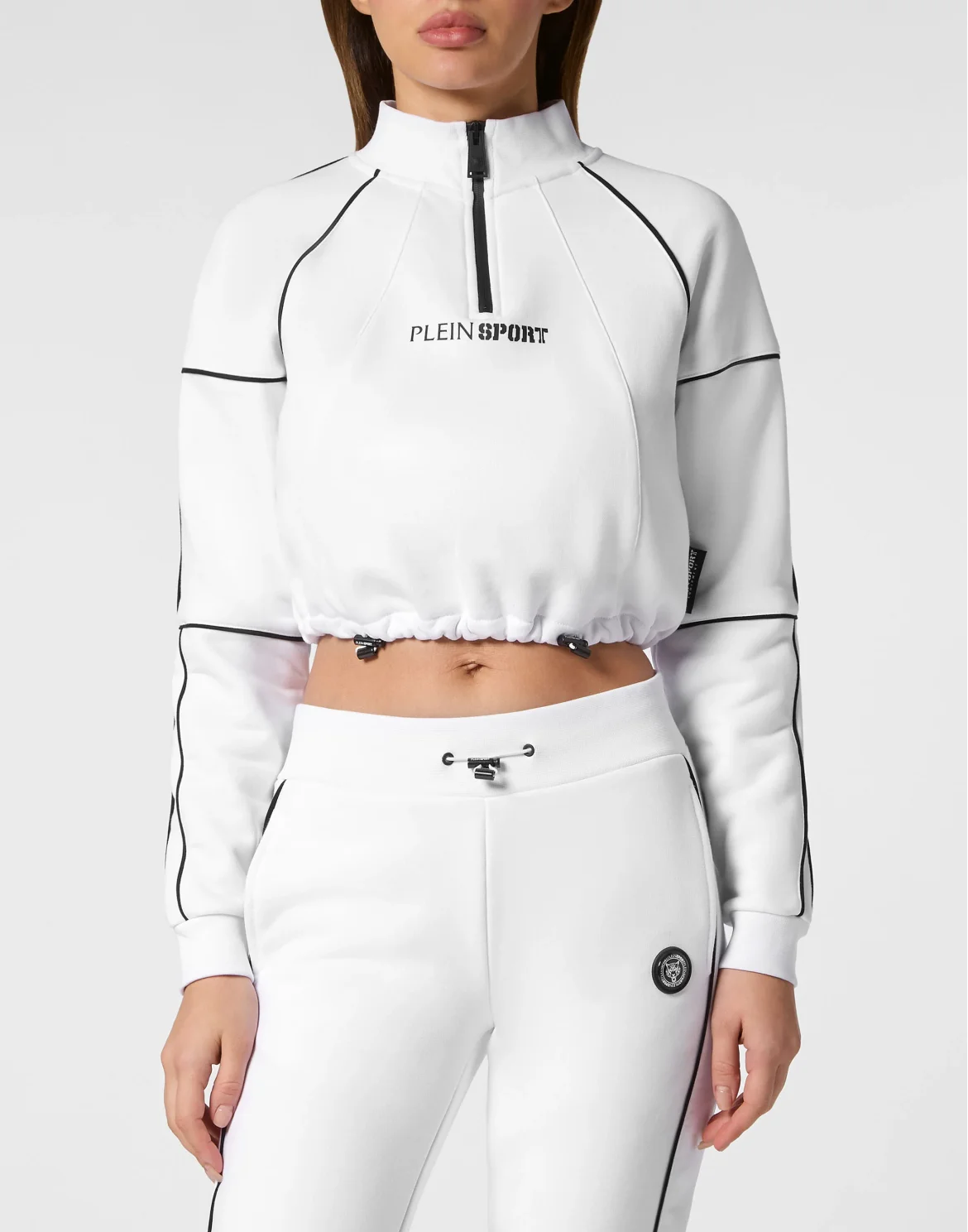 Cropped Hoodie Sweatshirt, цвет: Белый