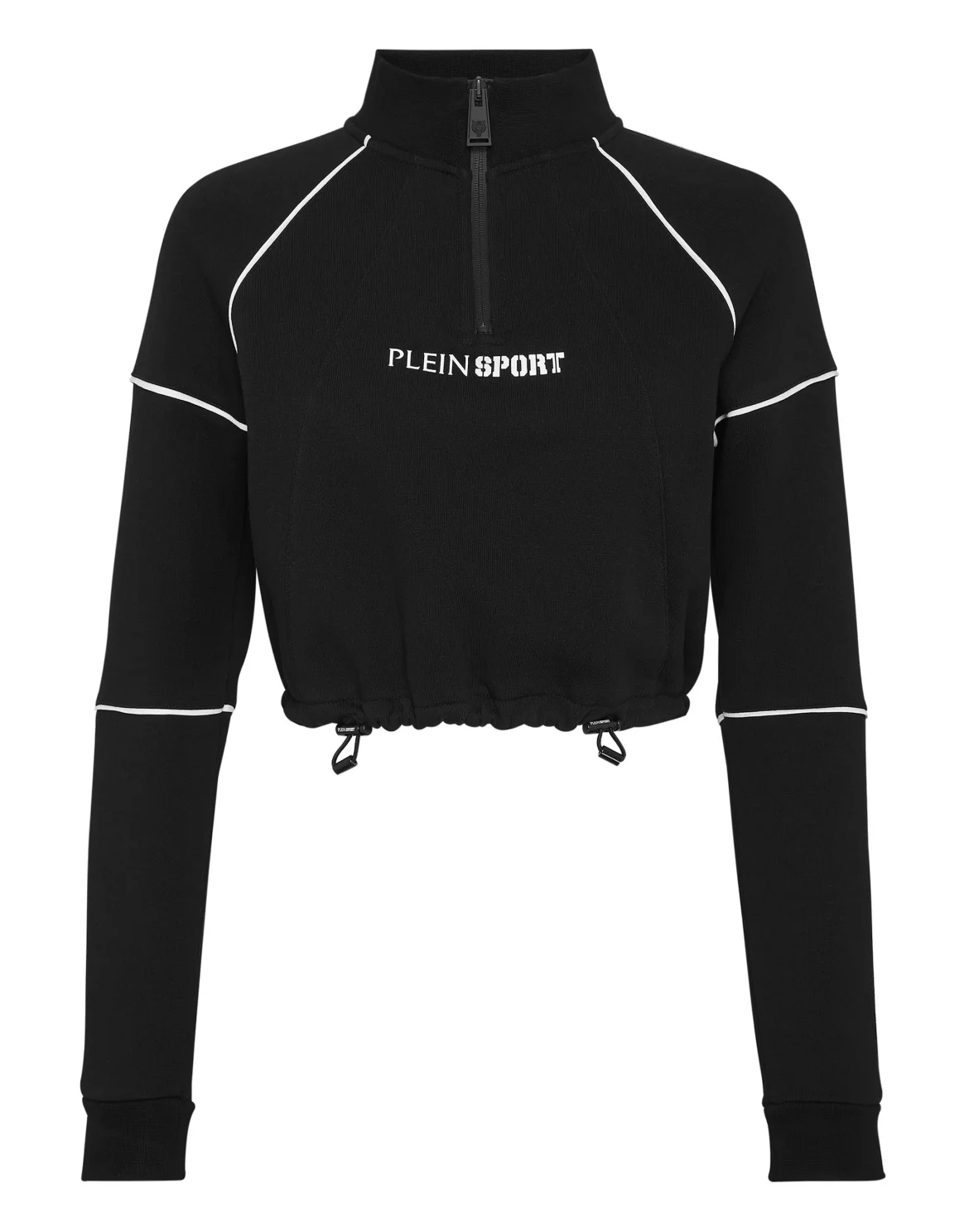 Cropped Hoodie Sweatshirt, цвет: Черный