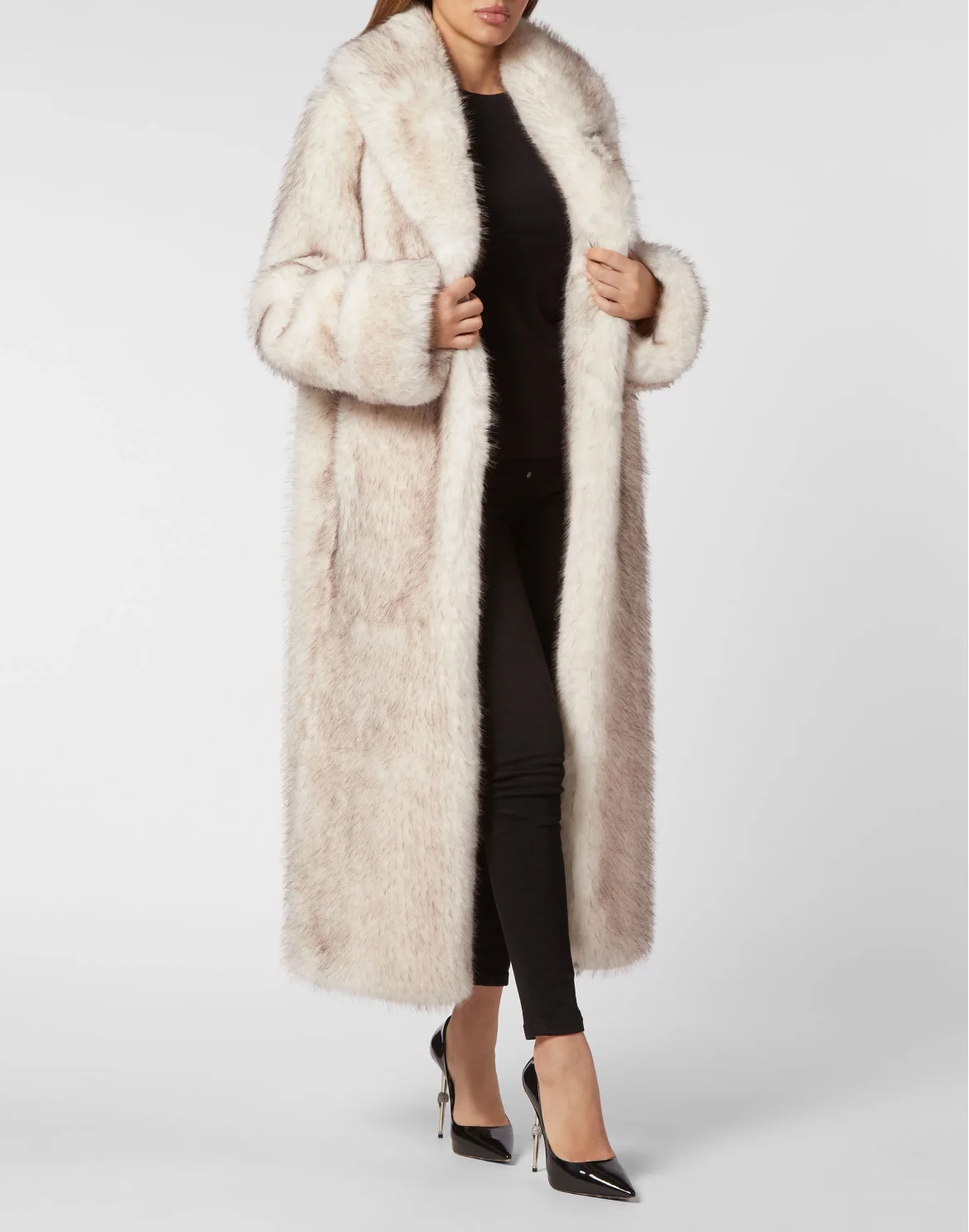 Eco Fur Maxi Coat, цвет: Белый