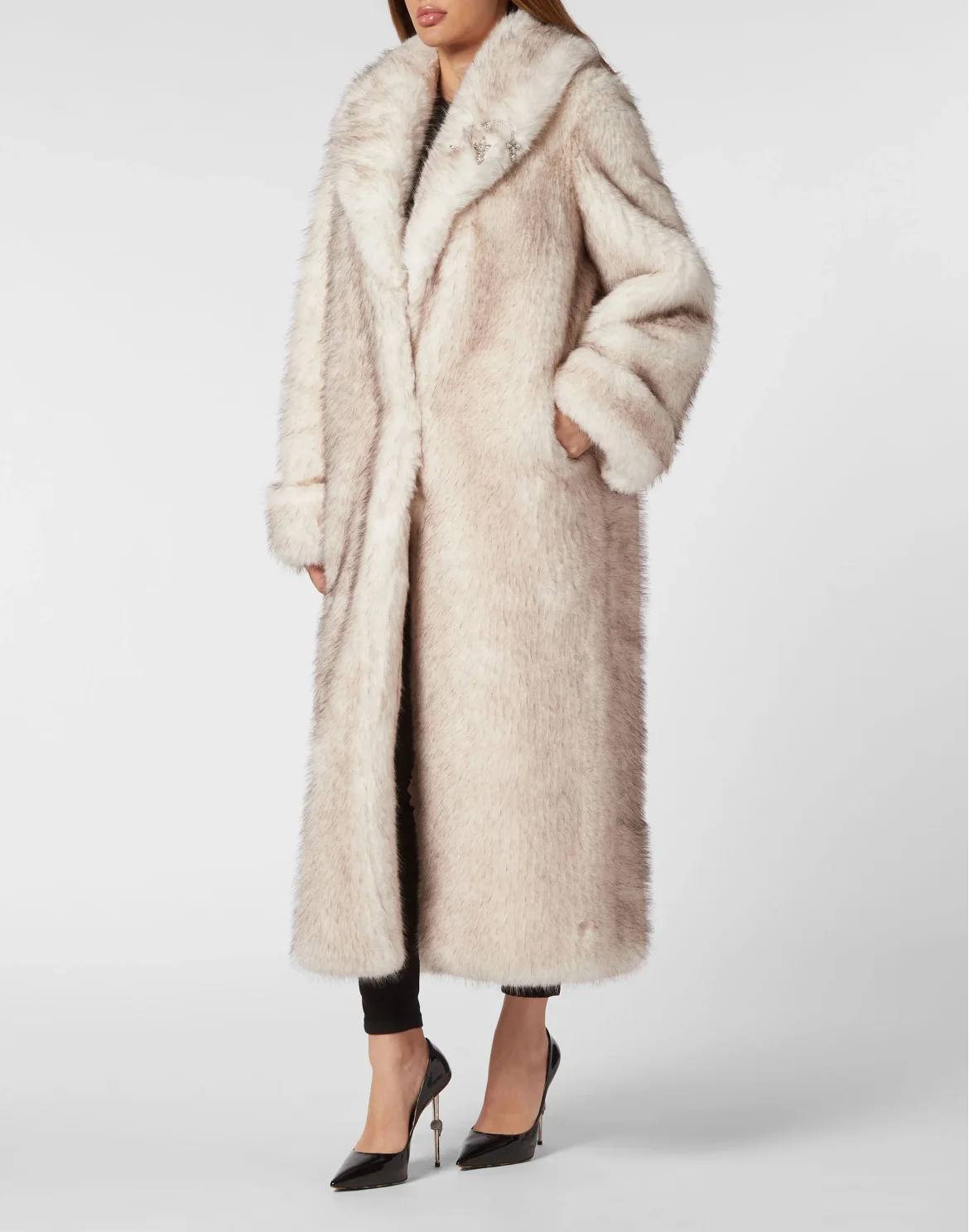 Eco Fur Maxi Coat, цвет: Белый