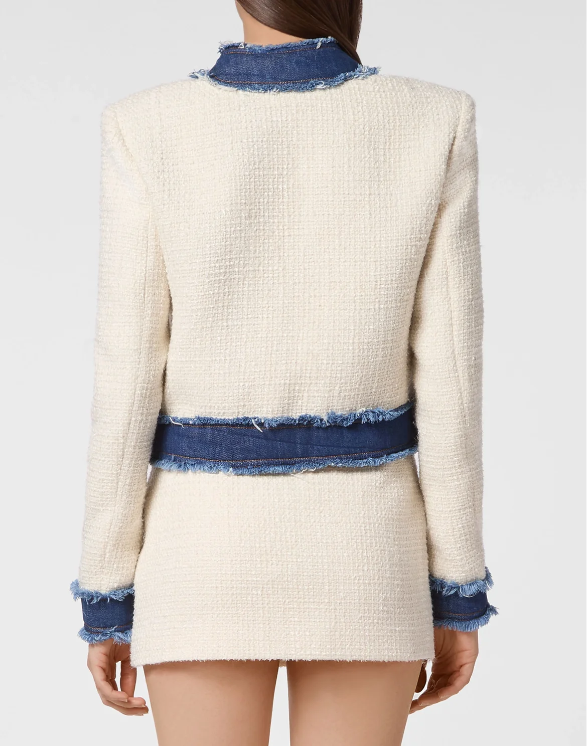 Tweed Denim Bolero Jacket, цвет: Белый