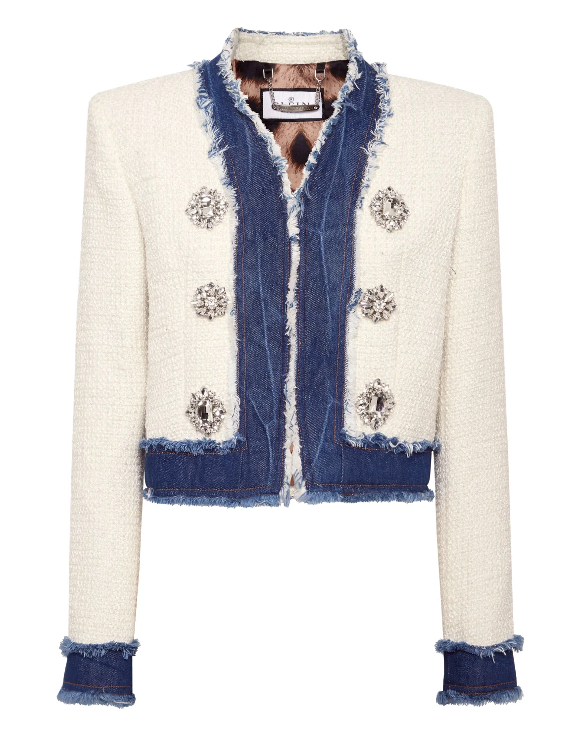 Tweed Denim Bolero Jacket, цвет: Белый