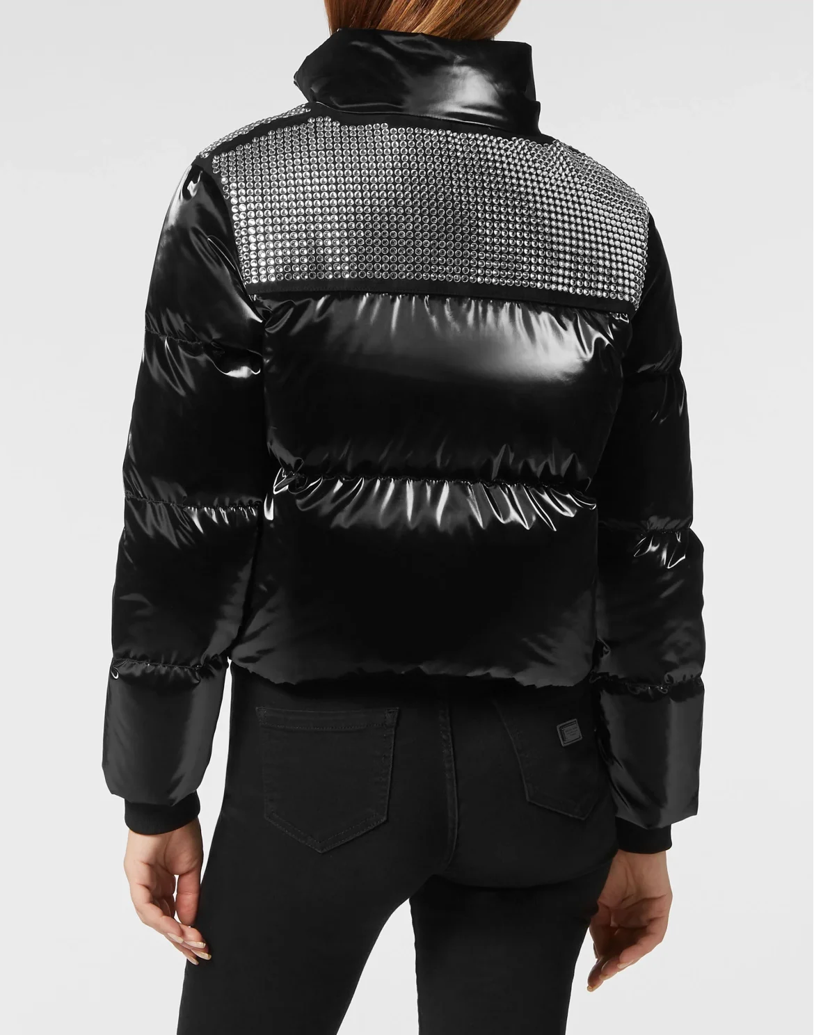 Crystal Nylon Puffer Jacket, цвет: Черный