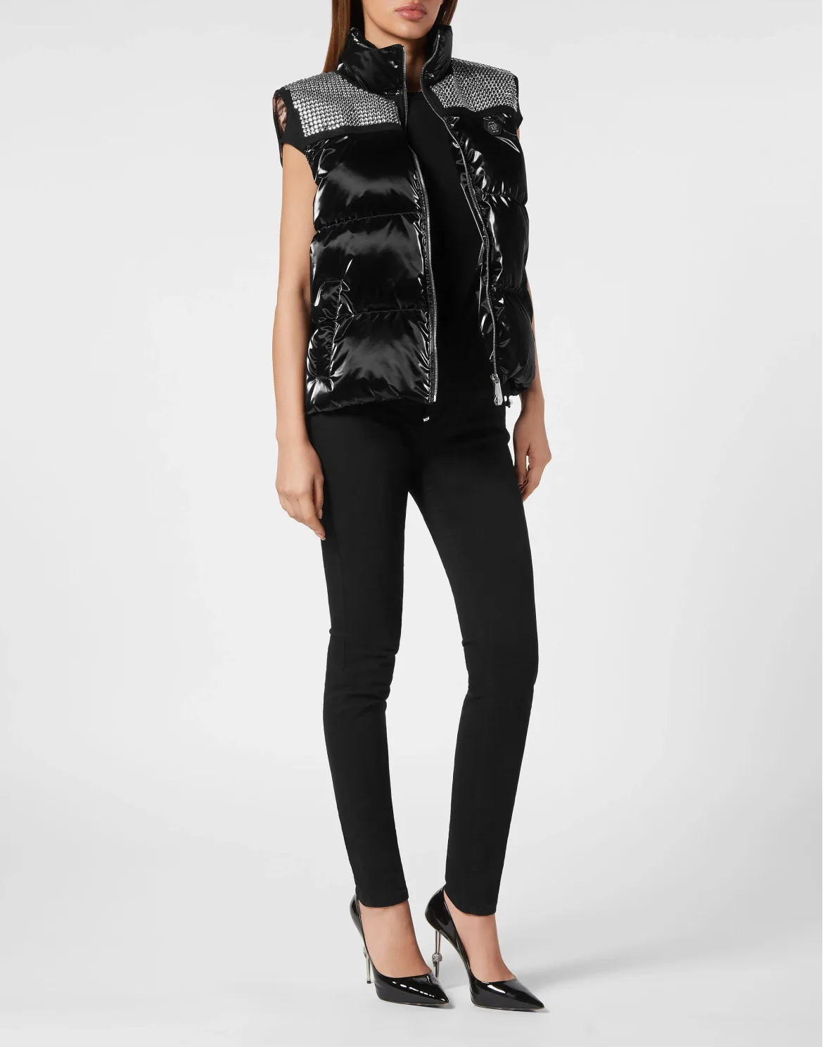 Crystal Down Jacket Vest, цвет: Черный