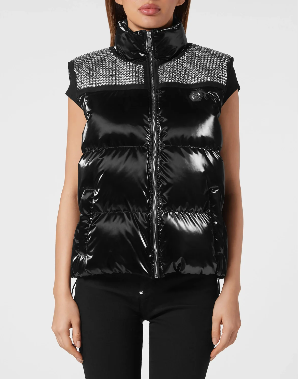 Crystal Down Jacket Vest, цвет: Черный