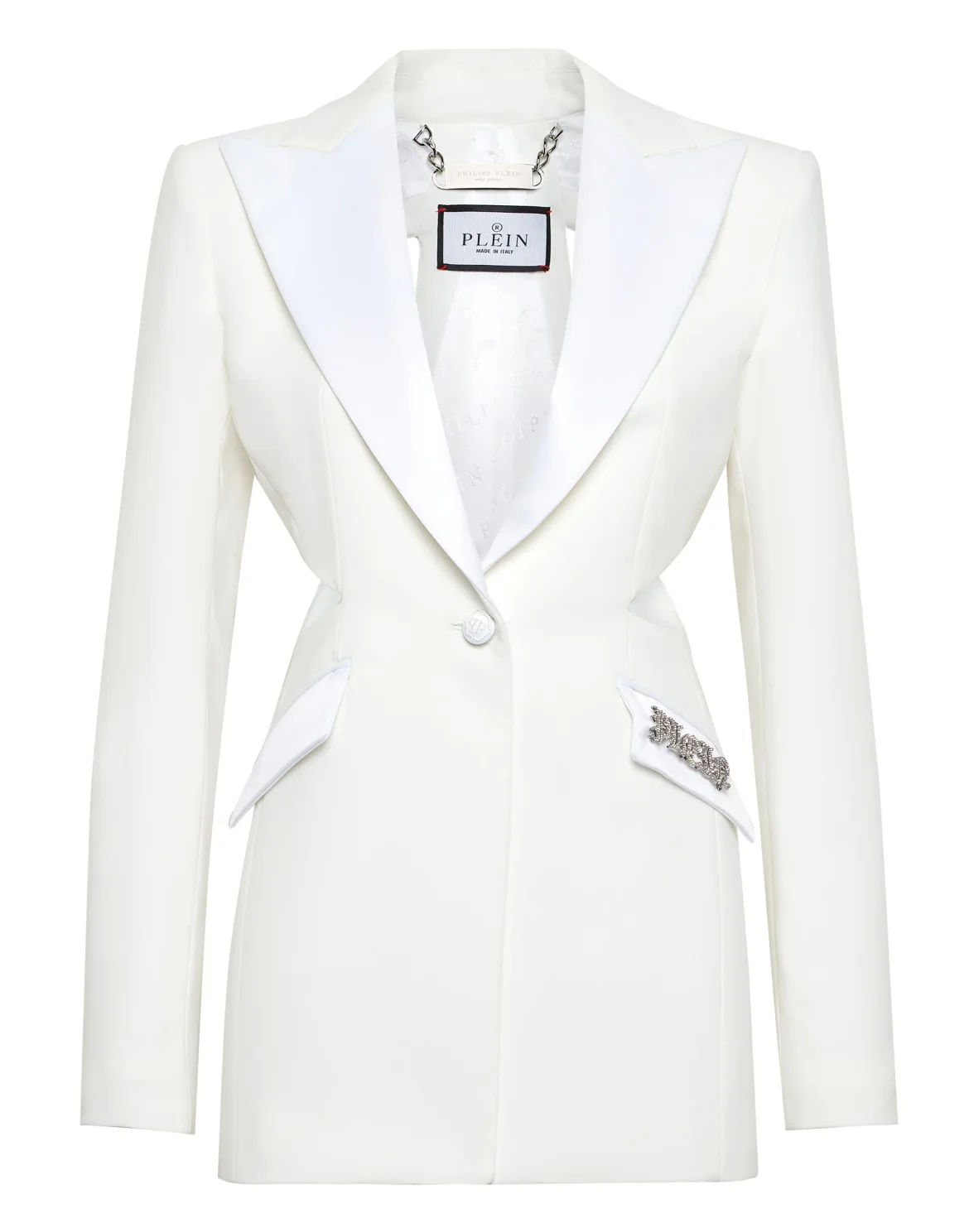 Envers Satin Cutting Fitted Blazer, цвет: Белый