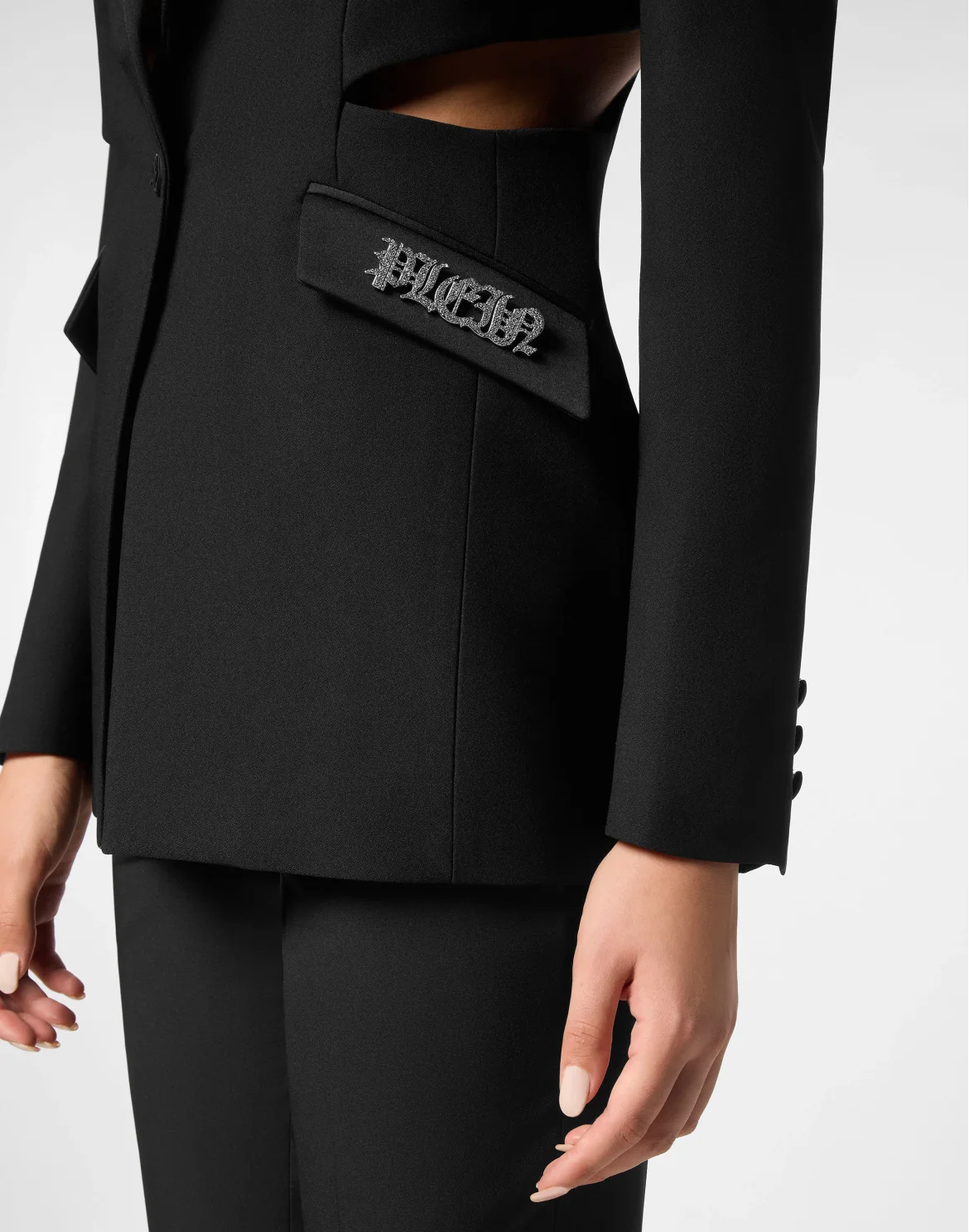 Envers Satin Cutting Fitted Blazer, цвет: Черный