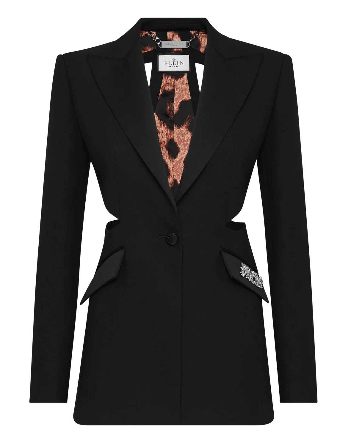 Envers Satin Cutting Fitted Blazer, цвет: Черный