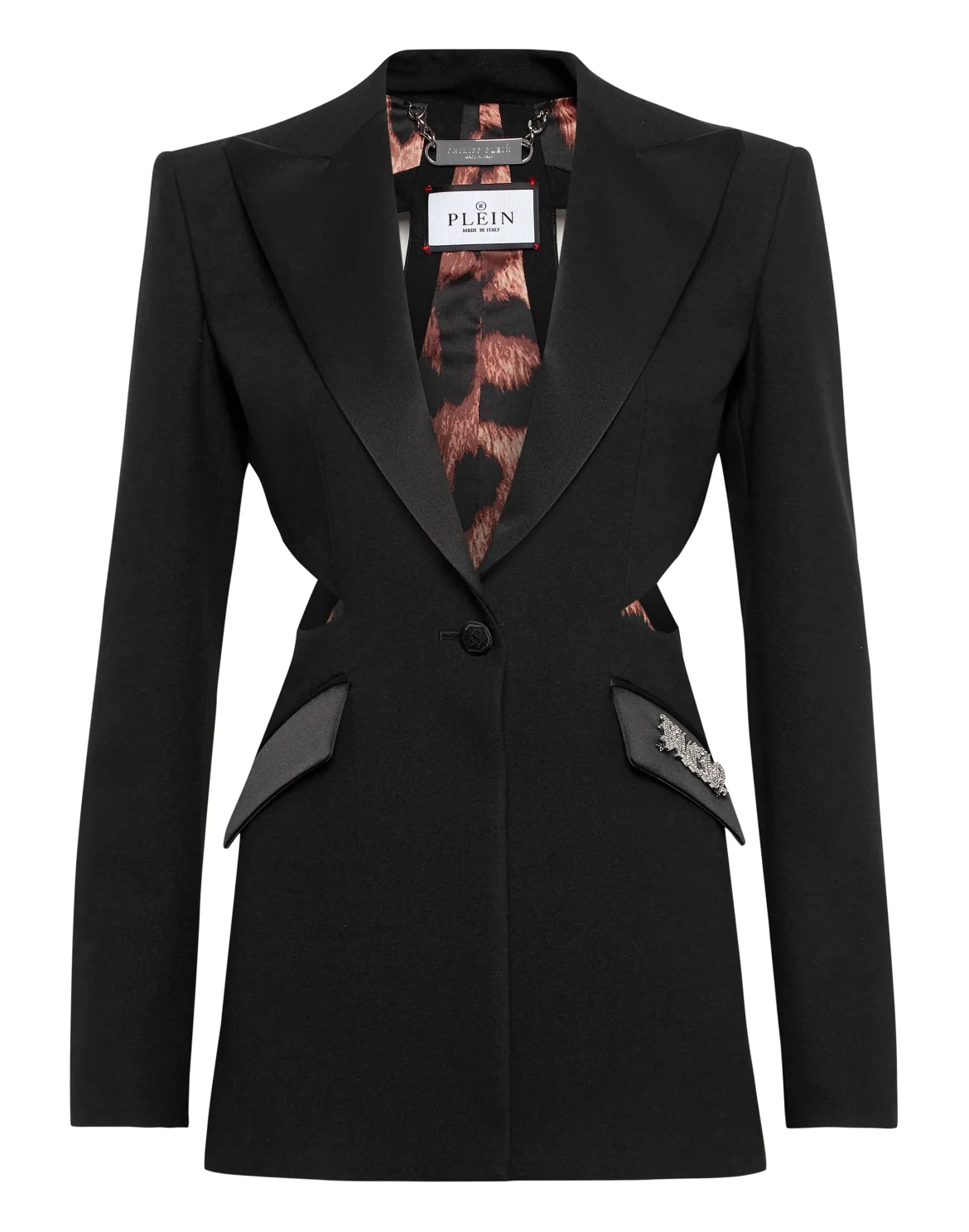 Wool Cutting Fitted Blazer, цвет: Черный