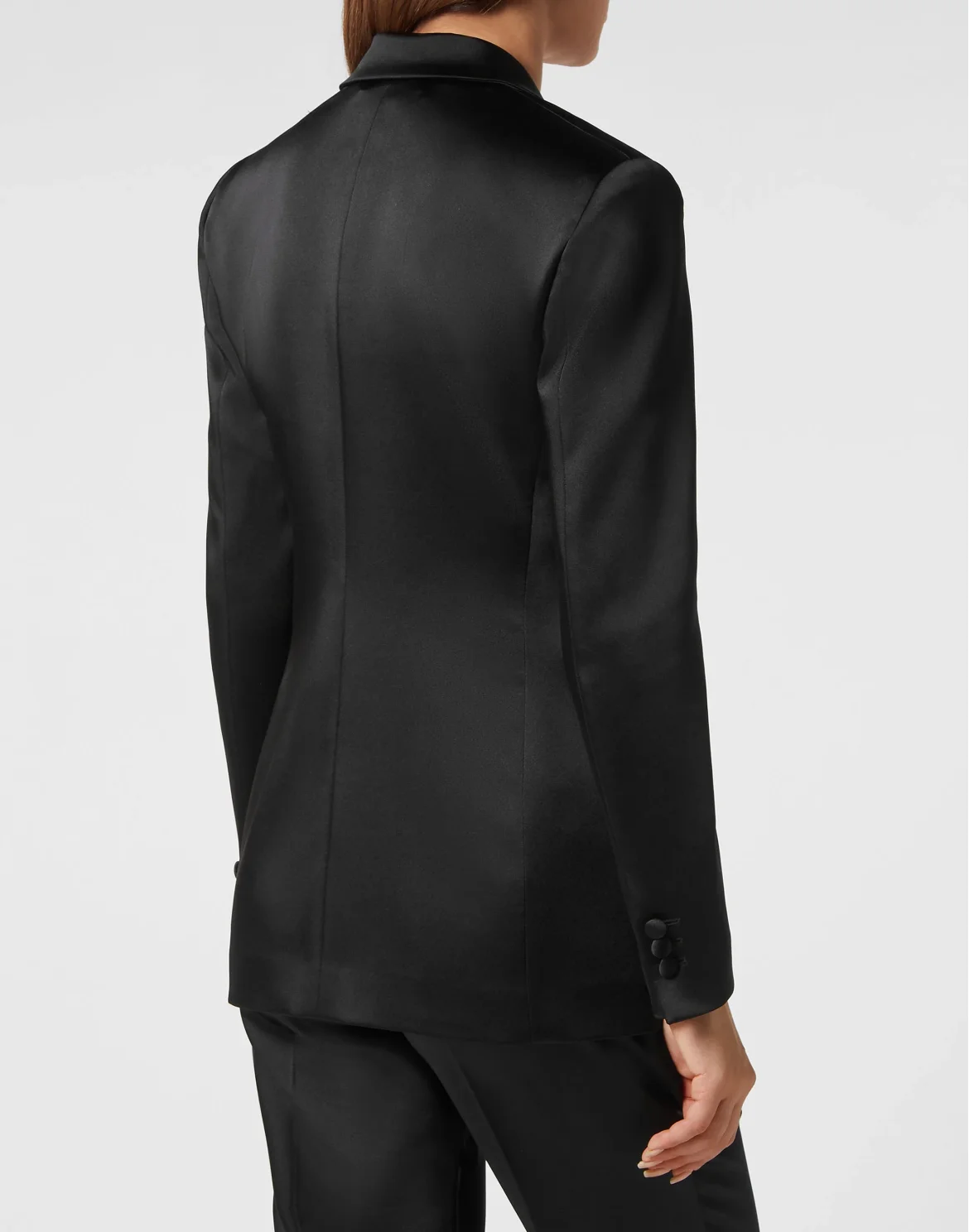 Basic Satin Slim Fit Blazer, цвет: Черный