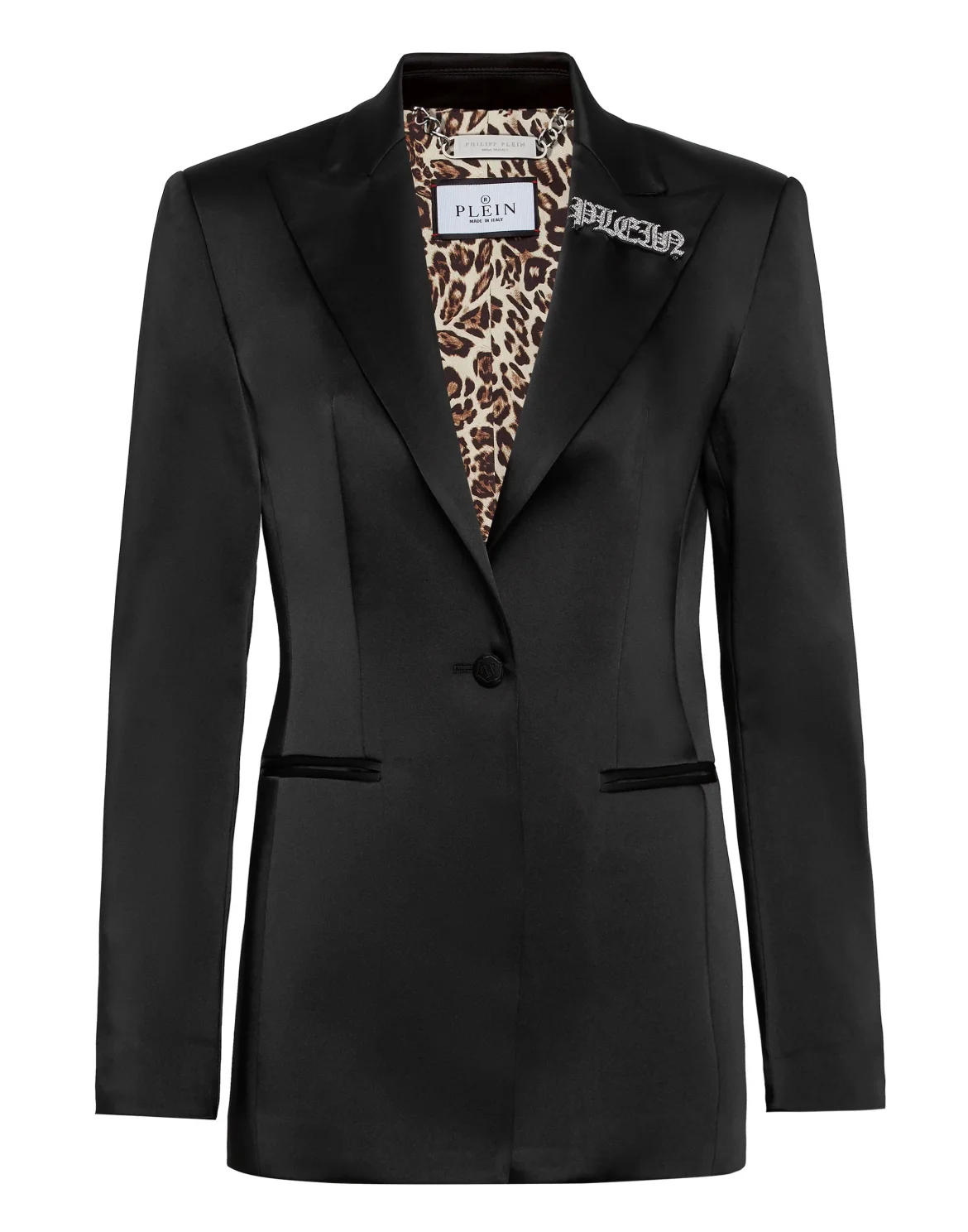 Basic Satin Slim Fit Blazer, цвет: Черный
