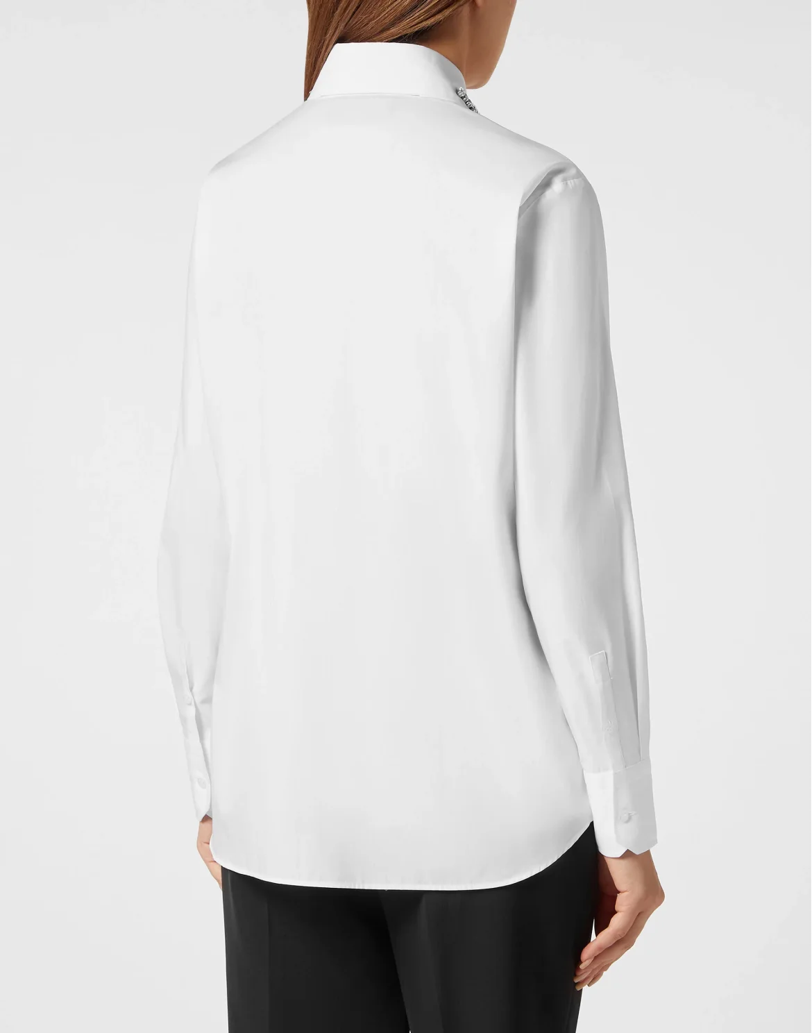 Popeline Regular Collar Strass Shirt, цвет: Белый