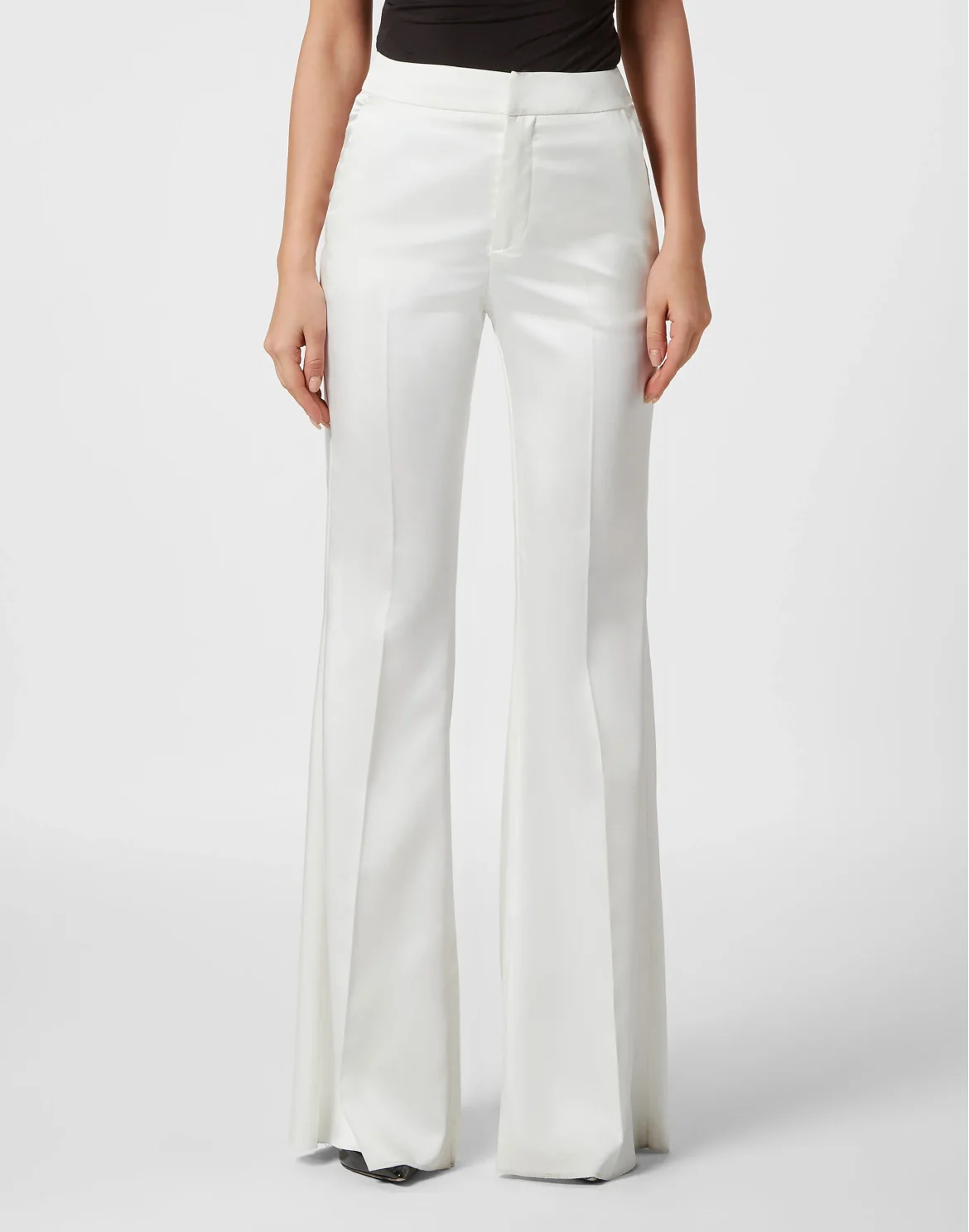 Basic Satin Flaire Trousers, цвет: Белый