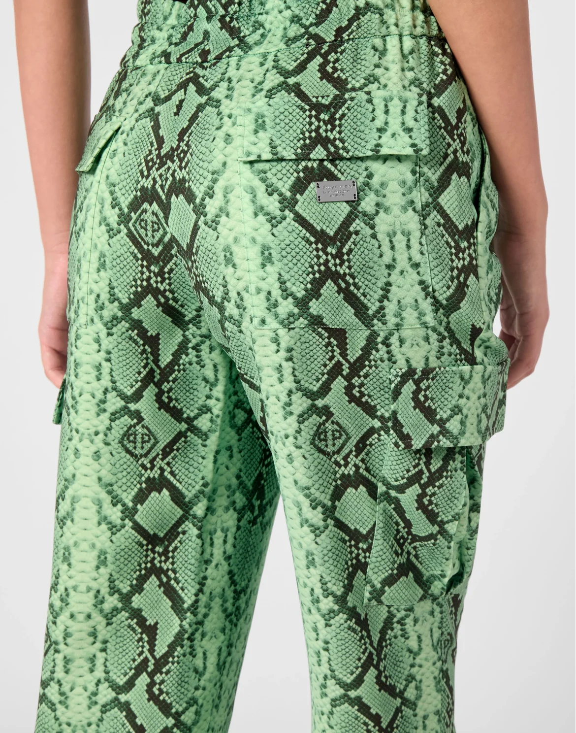 Satin Cargo Trousers Pitone, цвет: Бирюзовый