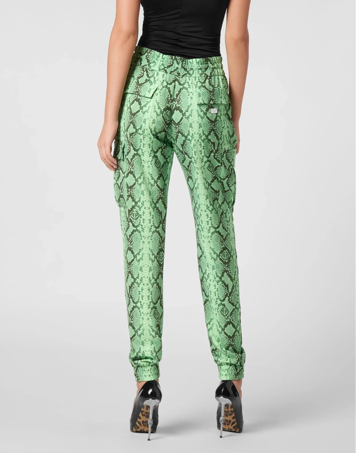 Satin Cargo Trousers Pitone, цвет: Бирюзовый