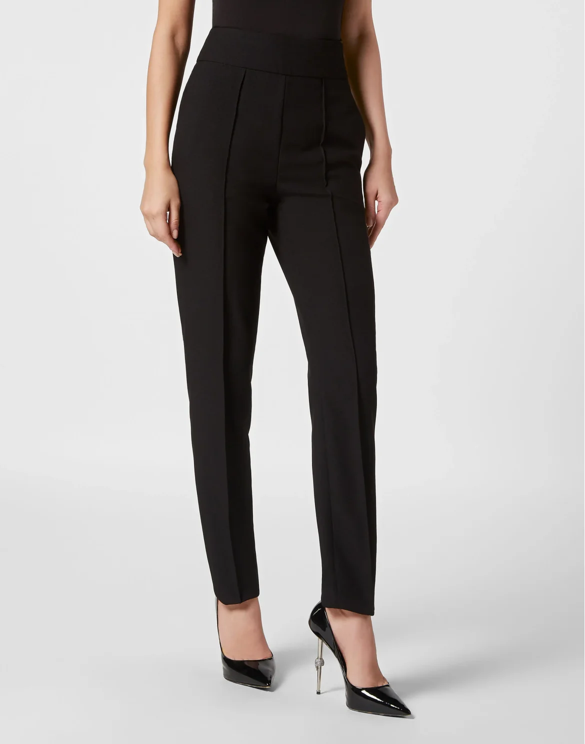 Crepe Basic Cigarette Trousers, цвет: Черный