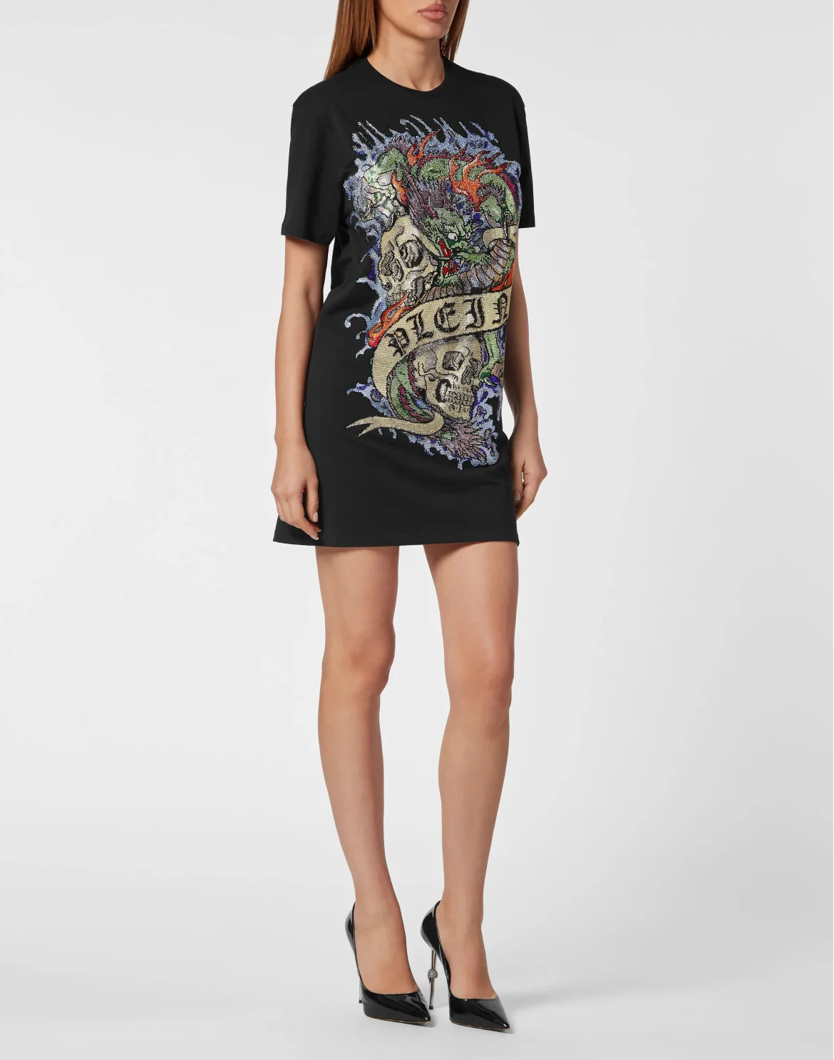 T-shirt Short Dress Tattoo, цвет: Черный