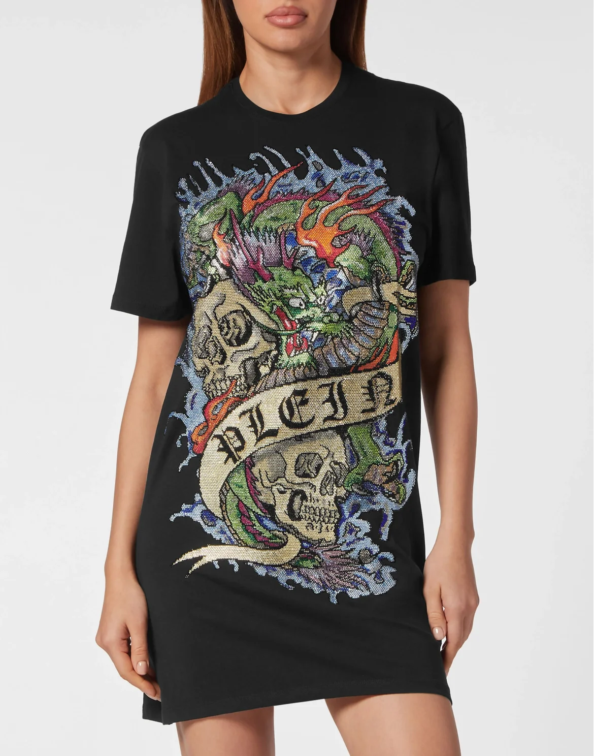 T-shirt Short Dress Tattoo, цвет: Черный