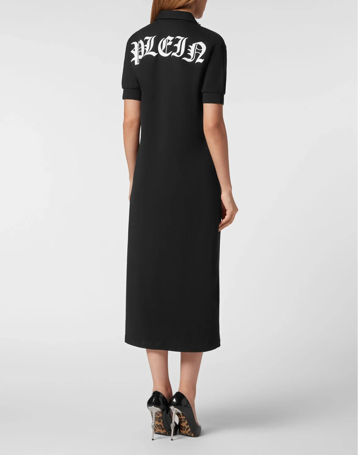 Long Polo T-shirt Dress Gothic Plein, цвет: Черный