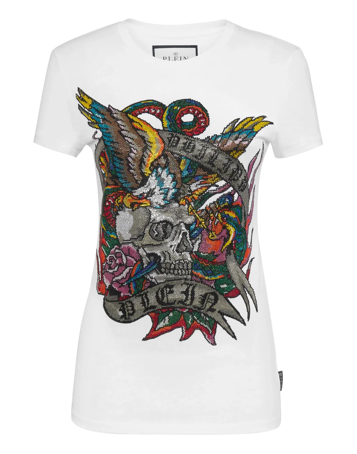 T-shirt Roundneck SS with Crystals Tattoo, цвет: Белый
