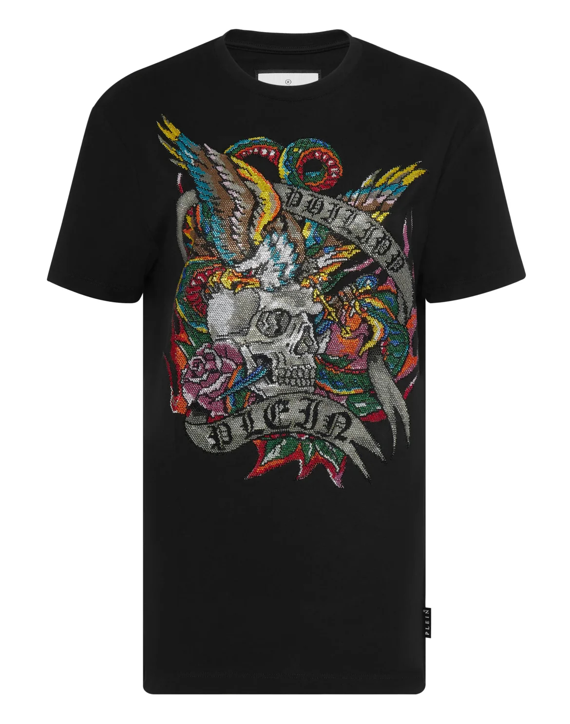 T-shirt Roundneck SS with crystals Tattoo, цвет: Черный