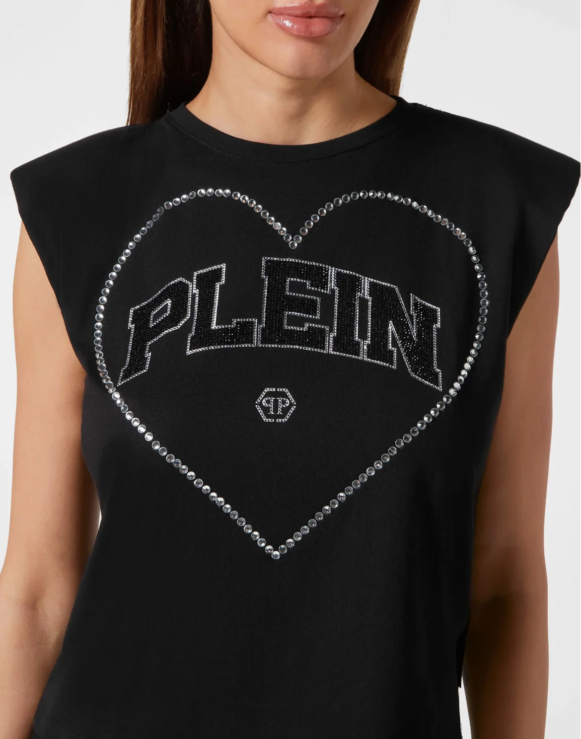 Strass Tank top Heart, цвет: Черный