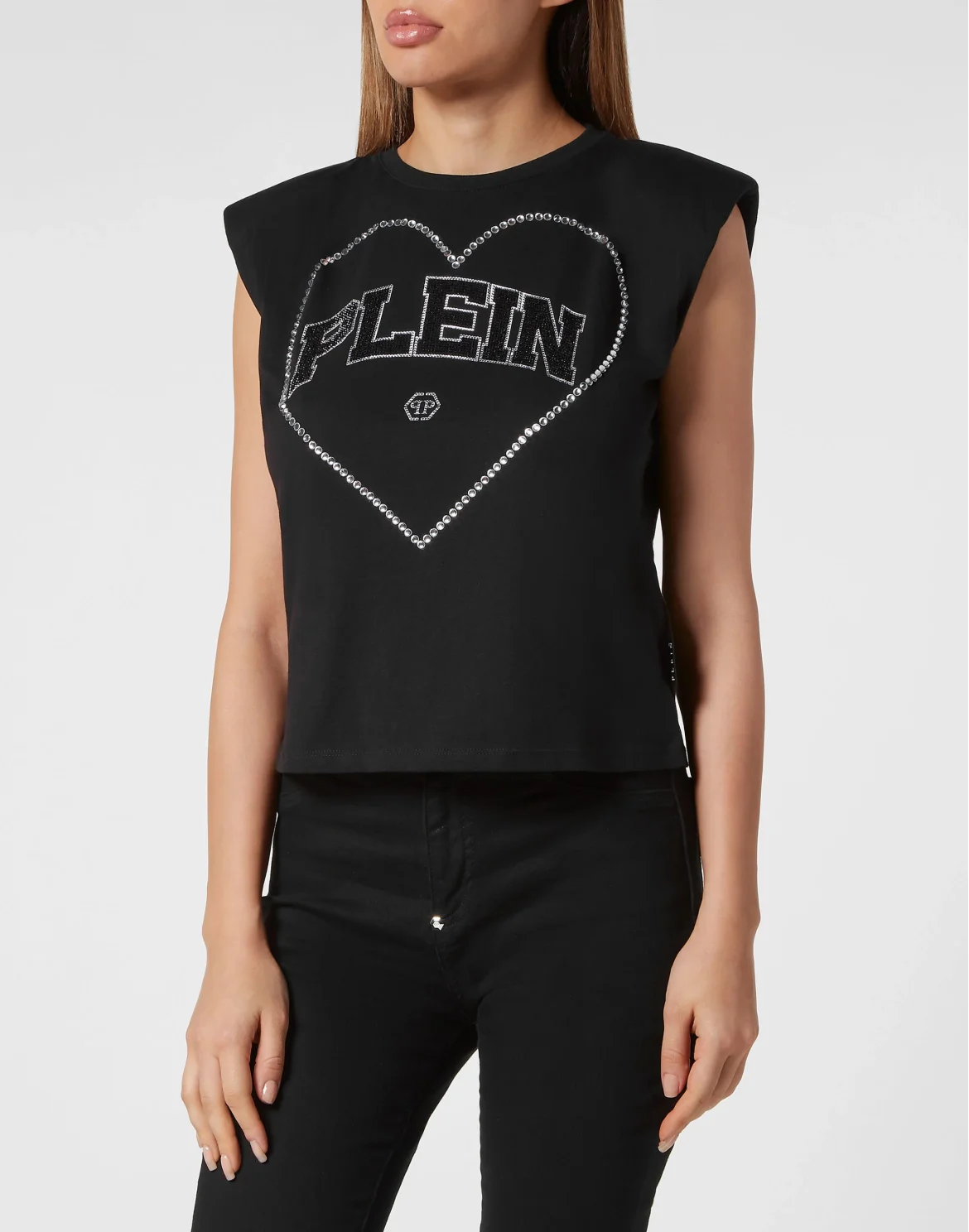 Strass Tank top Heart, цвет: Черный