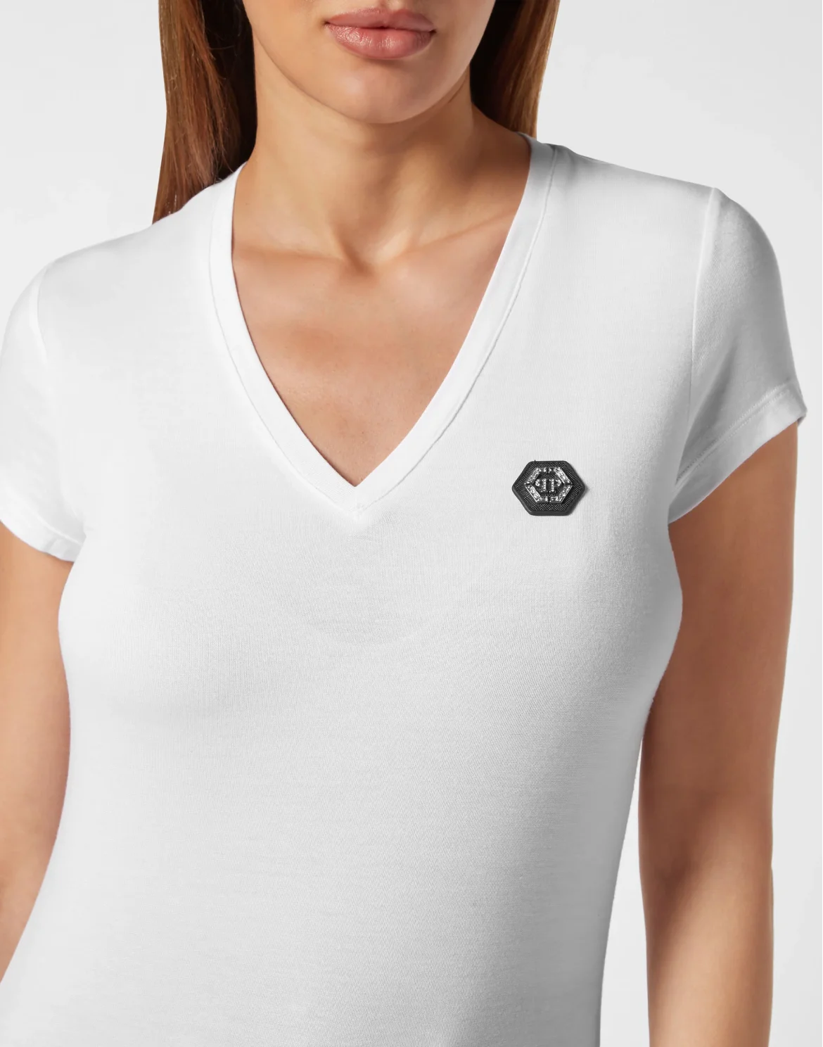 Normal V Neck T-shirt, цвет: Белый