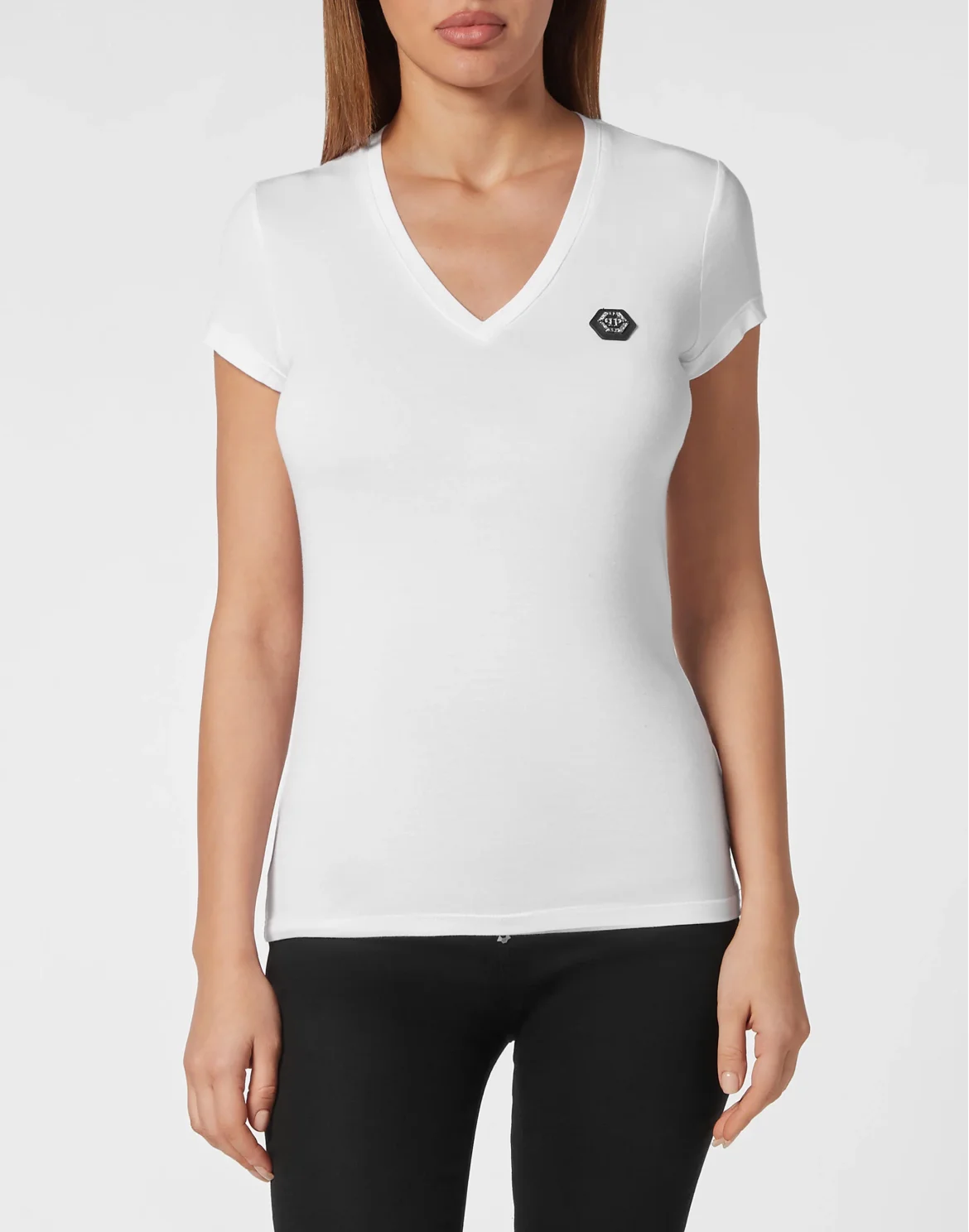 Normal V Neck T-shirt, цвет: Белый