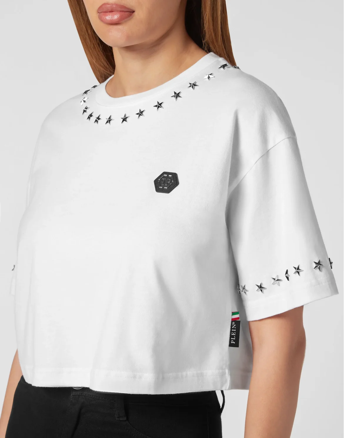 Cropped T-shirt Stars, цвет: Белый