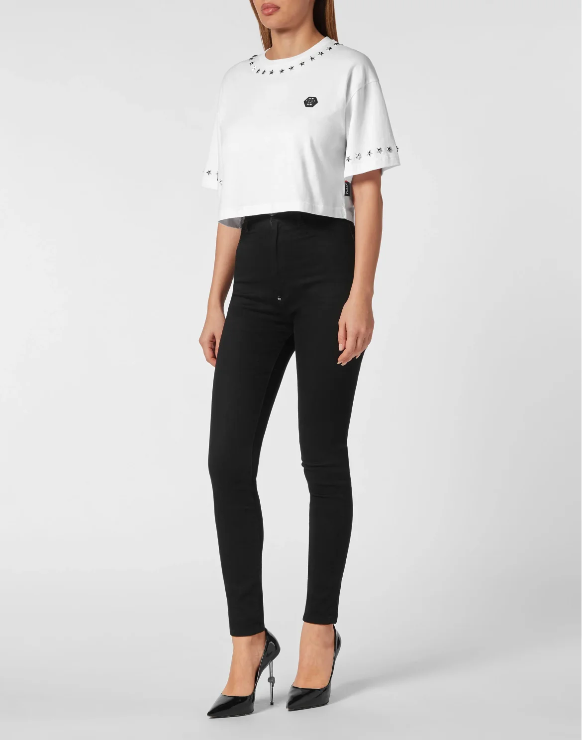 Cropped T-shirt Stars, цвет: Белый