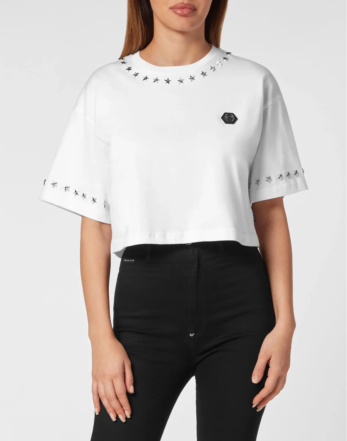 Cropped T-shirt Stars, цвет: Белый